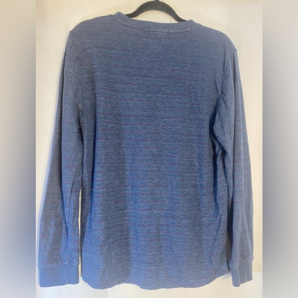 Marine Layer Men’s Long Sleeve Henley Shirt Blue w/Red Pin Stripe Size Medium - Picture 7 of 7